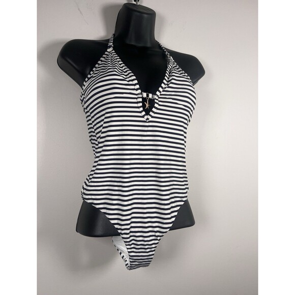AQUA Swim Striped Halter One Piece Swimsuit Size XS - Picture 7 of 10